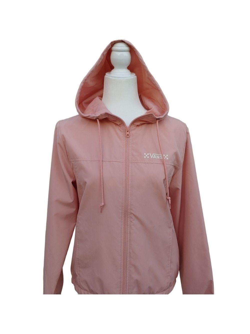 Vans Light Pink Zip-Up Hooded Windbreaker Jacket in Women's XS - Picture 1 of 17